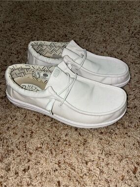 Hey Dude White Slip-On Loafers for Men